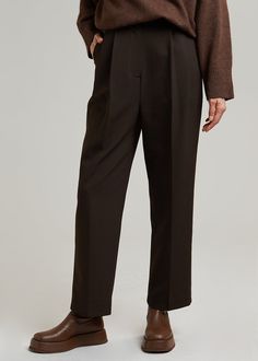 Bea Suit Pants - Dark Espresso Pants The Frankie Shop The Frankie Shop, Suiting Fabric, Frankie Shop, Fitted Suit, Suit Pants, Color Combinations, Espresso, Straight Leg, Trousers