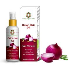 Nurturance has always been core to the house of Global Organic India US store, bringing to you hair oils that nourish and protect your hair from root to tip! Heres presenting Global Organic India US store Onion Hair Oil for Hair Growth and hairfall control. This onion oil is a blend of two super potent ingredients to help your hair grow longer, stronger, and healthier. Global Organic India US store Onion Hair Oil, enriched with the goodness of coconut oil, unlocks the real power of onion and helps it penetrate 10X deeper. It is infused with a soothing aroma and simply smells great. Onion is rich in Sulphur, Potassium, and antioxidants, promotes hair growth and reduces hairfall due to breakage. Coconut is rich in triglycerides, vitamins, and natural polyphenols and provides superior nourish Onion Hair Oil, Onion Hair, Onion Oil, Onion For Hair, Hair Oils, Hair Care Recipes, Hair Care Oil, Grow Long Hair, For Hair Growth