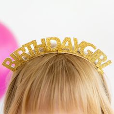 Every little girl needs the perfect headband to complete her look! The Gold Birthday Girl Headband is the perfect hair accessory for celebrating a Birthday. Features: Gold glitter "Birthday Girl" arching the top of the headband Satin lined headband Glitter accents are “shed free” One size fits all Pair this headband with a matching Sweet Wink tutu and shirt for a complete head-to-toe outfit! Headband Satin, Pink Confetti, Kids Headbands, Glitter Birthday, Bday Girl, Birthday Girl Shirt, Rainbow Glitter, Girl Needs, Gold Satin