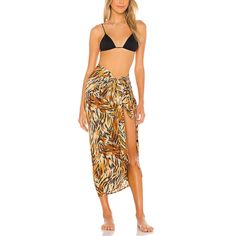 Brown Print Chiffon Beach Wrap Skirt Skirt Swimwear, Beach Wrap Skirt, Beach Wrap, Swimwear Beach, Print Chiffon, Beach Dresses, Wrap Skirt, Chiffon, Skirt