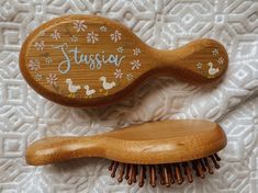 Welcome to our charming collection of personalized keepsake hairbrushes! Each brush is delicately handpainted with your baby's name in elegant calligraphy, surrounded by   floral paintings. This unique keepsake is perfect for treasuring those precious early moments and makes a thoughtful gift for baby showers, christenings, or birthdays. Crafted with love and attention to detail, our keepsake hairbrushes are a beautiful addition to any nursery or baby's accessory collection. Please either messag Calligraphy Name, Toddler Gift, Elegant Calligraphy, Baby Gift Sets, Types Of Flowers, Gift Sets, Toddler Gifts, New Baby Gifts, Hair Brush