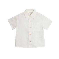 Embrace a touch of sophistication with Mayahem's short-sleeved, woven cotton jacket. This crisp, white piece features a subtle textured pattern, classic point collar, and button-up front, with a handy chest pocket for added function. It's the perfect lightweight layer for any chic ensemble. Material + Care: 50% viscose 50% cotton Machine Wash Cold | Line Dry Do Not Bleach Cotton Gauze Dress, Girls Easter Dresses, Gauze Dress, Easter Dress, Toddler Girl Outfits, Cotton Jacket, Woven Cotton, Toddler Outfits, Cotton Weaving