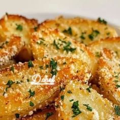 fried potatoes with parmesan cheese and herbs