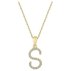 This is an adorable Initial Letter Necklace crafted of 14k Gold with approximately 0.06 ct. Round Sparkly Diamonds depending on the initial. Diamond Color and Clarity GH-SI1-SI2. Comes on an 16" 14k Gold Chain. This piece is perfect for everyday wear and makes the perfect Gift! Wear your own initial or the initial of your loved ones! Necklace Length: 16-18 inches Diamond Weight: 0.06 Diamond Color: GH Diamond Clarity: SI1 Closure: Spring Ring Gift Box Included Ring Gift Box, Initial Letter Necklace, Initial S, Necklace Initial, Initial Pendant Necklace, Necklace Craft, Initial Letter, Initial Pendant, Letter Necklace