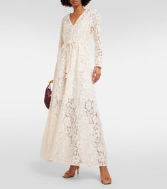 Matchmaker lace maxi dress in white - Zimmermann | Mytheresa Feminine Maxi Dress With Lace Sleeves, Feminine Lace Maxi Dress With Lace Patchwork, Feminine Lace Maxi Dress With Scalloped Lace, Feminine Maxi Dress With Lace Patchwork, Feminine Lace Maxi Dress With Patchwork, Feminine Scalloped Lace Maxi Dress, Chic Evening Maxi Dress With Scalloped Lace, Chic Evening Maxi Dress With Lace Patchwork, Formal Maxi Dress With Lace Trim