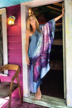 Art Butterflies, Womens Beach Dresses, Irregular Dress, Kaftan Style, Silk Kaftan, Dress Stores Online, Maxi Dress Online, Butterfly Dress, Dress Cover