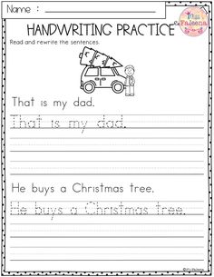 handwriting practice worksheet for christmas with the words that are in front of it