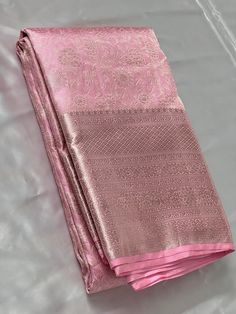 Bridal Collection Baby Pink Color Pure Kanchipuram Silk Saree | Indian Traditional Ethnic Saree | Wedding or Party Wear Saree | Handwoven Gift Saree for Her Product Details : Saree Type : Pure Kanchipuram Silk Saree Silver Zari, Silk Mark Certified Blouse Piece : Yes (Un-Stitched) Saree Length : 5.5 Meters Blouse Piece Length : 80 cm Saree Weight : 0.9 kg Saree Fabric : Pure Kanchipuram Silk  Color : As shown in the picture Work : weaving Pattern : designer Occasion: Party Wear, Formal Wear, Fes Pastel Pink Wedding Saree, Light Pink Kanjeevaram Saree, Light Pink Pattu Saree, Unstitched Brocade Saree For Puja, Wedding Pre-draped Saree With Traditional Patterns In Art Silk, Pink Tussar Silk Embroidered Fabric For Wedding, Brocade Saree For Puja And Eid, Wedding Tussar Silk Pre-draped Saree With Traditional Patterns, Pink Brocade Blouse Piece With Cutdana