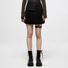 Material:?Polyester;Elastane 
Weight: 0.293KG 
Size: XS-4XL 
SKU:?OQ-005 
? Skirt With Garter, Clothing Grunge, Garter Black, Lace Denim Shorts, Snakeskin Leggings, Faux Leather Motorcycle Jacket, Grunge Clothing, Punk Clothing, High Waisted Pleated Skirt