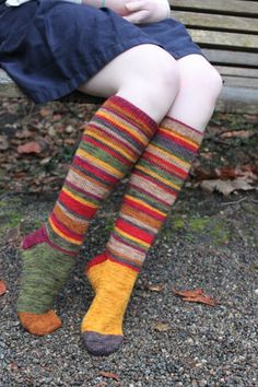 Fourth Doctor Socks: A Knitting Pattern Leg Socks, Striped Stockings, Mode Hippie, Rain Forest, Colorful Socks, Knee Socks, Knee High Socks, College Fashion, Casual Socks