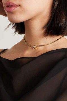 ROXANNE FIRST Super Duper Star 14-karat gold diamond necklace | NET-A-PORTER Gold Diamond Necklace, Super Duper, Small Pendant, Star Necklace, Pendant Set, Net A Porter, Karate, Jewellery And Watches, Luxury Design