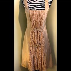 Vintage Betsey Johnson Evening Dress Nwt Size 8 Sleeveless Midi- Maxi Length Iridescent Cream With Lace Front Bow Detail Hidden Side Zip Fully Satin Lined Square Neck And Straps Vintage Betsey Johnson, Betsey Johnson Dresses, Size 8 Dress, Bow Detail, Betsey Johnson, Square Neck, Evening Dress, Lace Front, Side Zip