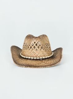 Cowboy hat 100% paper Woven straw Curved wide brim Internal adjustable drawstring Mouldable brim shape Bead detail Casual Wide Brim Straw Hat For Western-themed Events, Short Brim Paper Straw Hat For Rodeo, Western Style Fedora Hat In Paper Straw, Straw Bucket Hat For Rodeo, Western Style Brimmed Sun Hat In Paper Straw, Western Style Short Brim Paper Straw Hat, Rodeo Straw Bucket Hat, Curved Brim Paper Straw Hat For Rodeo, Rodeo Paper Straw Hat With Curved Brim