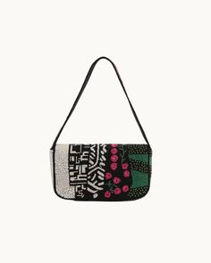 Luxe Embellished shoulder bag Colorful beads embellishments all-over in mixed floral and animal patterns Embellished shoulder straps Magnetic Button closure Lined interiors with zip pocket Size: 10” X 5.5” X 2" Handmade Trendy Multicolor Beaded Shoulder Bag, Trendy Beaded Shoulder Bag, Embellished Multicolor Bags As Fashion Accessory, Multicolor Beaded Shoulder Bag, Multicolor Beaded Handheld Shoulder Bag, Embellished Multicolor Rectangular Shoulder Bag, Multicolor Embellished Rectangular Shoulder Bag, Multicolor Embellished Shoulder Bag For Everyday, Embellished Multicolor Shoulder Bag