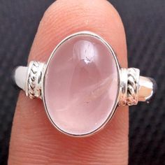 AAA Solid Rose Quartz Gemstone Ring Stylish Ring 925 Sterling Silver Jewelry Handmade Designer Ring Size US All Size Jewelry -ar4156( Stamped 925 )MATERIAL -       925 STERLING SILVERGEMSTONE - Rose QuartzRING SIZE -       US All SizeSTONE SIZE   - 14 x 10  mmRING WEIGHT  - 4.5 GRAMS COLOR  -    AS SEEN IN PICTURE Pink Sterling Silver Moonstone Promise Ring, Pink Sterling Silver Ring With Stone Setting, Pink Moonstone Sterling Silver Ring For Anniversary, Pink Rings With Natural Stones For Anniversary, Pink Oval Moonstone Ring In Sterling Silver, Tiffany Bracelet Silver, Gemstone Bangle Bracelets, Gemstone Bangle, Stylish Rings