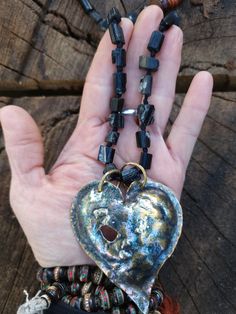 Who You Love, Hammered Brass, Silver Heart Necklace, Tampa Fl, Black Tourmaline, Beautiful Hand, Silver Heart, Heart Necklace, Best Gift