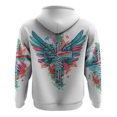 Faith Cross Painting Colorful New Wings Hoodie, Christian Hoodie, Bible Hoodies, Religious Hoodies Indulge in the ultimate comfort and style with our premium Hoodie. Crafted with meticulous attention to detail, this hoodie is more than just apparel; it’s an expression of your fashion-forward lifestyle. The soft, high-quality fabric feels like a warm embrace, making it the perfect companion for cool days or cozy nights. Designed for versatility, our hoodie effortlessly transitions from laid White Hooded Sweatshirt With Sublimation Print, White Hoodie Sweatshirt With Sublimation Print, White Sweatshirt With Sublimation Print, Hooded Winter Sweatshirt With Sublimation Print, Winter Hooded Sweatshirt With Sublimation Print, Winter Hooded Hoodie With Sublimation Print, Winter Hoodie Sweatshirt With Sublimation Print, White Hoodie With Sublimation Print For Fall, White Sweatshirt With Sublimation Print For Winter