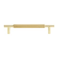 a gold handle on a white background