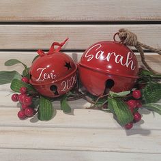 Personalized Christmas Ornaments | Personalized Metal Bell Ornaments | Christmas Decor | Home Decor | Farmhouse Christmas Decor |