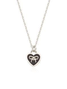 Editor's NotesENGBROX's jewelry is gorgeous and perfect for everyday wear.- Light-weighted- Eye-catching ribbon within heart pendant detail- Perfect for layering- Minimal and feminine stylesMeasurements(in.)- Size: 14.96in. (L) (+1.18in. chain)- Pendant: 0.31in. (W) / 0.28in. (L)- Ribbon: 0.16in. (W)- Weight: 0.05oz.Composition & Care- 925 Sterling Silver  Epoxy- Avoid direct heat and moisture- Professional cleaning is recommendedDesigner- by ENGBROX Silver Ribbon Jewelry For Valentine's Day, Valentine's Day Silver Ribbon Jewelry, Heart-shaped Bow Jewelry Gift, Heart Shaped Jewelry With Bow For Gift, Heart Shaped Bow Jewelry For Gift, Heart-shaped Bow Jewelry For Valentine's Day, Gift Necklaces With Black Ribbon, Heart-shaped Anniversary Jewelry With Bow, Accessories Jewelry Necklace