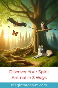 A wolf, an owl, and a hawk in a mystical forest with sunlight filtering through trees. Find Your Spirit Animal, Totem Animals, Animal Quiz, Animal Spirit Guide, Animal Spirit Guides, Magic Quotes, Creative Visualization, Animal Spirit