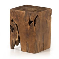 Teak Square Outdoor Stool Four Hands 227026-002 Vincenzo De Cotiis Furniture, Solid Wood Side Table, Teak Side Table, Natural Teak Wood, Accent Stool, Modern Stools, Outdoor Stools, Outdoor Side Table, Rustic Lodge