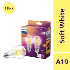 two light bulbs are in the box and one is on the other side of the package