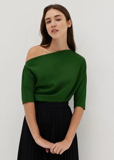 Buy Ashleigh Relaxed Asymmetrical Top @ Love, Bonito | Shop Women's Fashion Online | Shop New Arrivals Online | Love, Bonito | Women’s Fashion Green One-shoulder Blouse, Chic Asymmetrical Blouse For Formal Occasions, Spring Casual One Shoulder Top For Party, Casual One Shoulder Top For Spring Party, Green Asymmetrical Hem Top For Party, Casual One Shoulder Tops For Workwear, Formal Spring Blouse With Asymmetrical Hem, Elegant Green One-shoulder Top, Trendy Green Evening Top