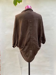 The item is in great condition Oversized Brown Cotton Cardigan, Brown Knit Button-up Top, Brown Button-up Cotton Cardigan, Brown Fitted Cotton Cardigan, Fitted Brown Cotton Cardigan, Brown Cotton Cardigan With Buttons, One Size Winter Cotton Tops, Brown Button-up Cotton Sweater, Brown Cotton Button-up Sweater