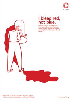 a poster with the words i bleed red, not blue and an image of a person holding