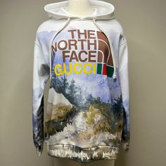 Gucci X The North Face Forest Logo Print Sweatshirt Size: Xs Style: 672474 Brand New With Tags 100% Authenticity & Satisfaction Guaranteed Hoodie Description This Sweatshirt Is Part Of The Gucci X The North Face Collection, A Continuation Of The Collaboration Connecting Two Brands With Similar Histories And Values In The Celebration Of The Spirit Of Exploration. The North Face Has A Rich Archive Pushing Innovation And Breaking The Rules In Creating Styles With Unique And Distinguishing Design De Athleisure Luxury, Forest Logo, Gucci Sweatshirt, Gucci Hoodie, Adidas Cropped Hoodie, Gucci Top, Breaking The Rules, North Face Sweatshirt, Black Fitness