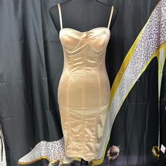 A Gold Dress With 88% Polyester 12% Spandex Machine Wash Cold, Gentle Cycle With Light Colors No Bleach, Low Iron And As Needed Beautiful Color For Any Occasion Elegant Knee-length Dress With Built-in Bra, Fitted Midi Dress With Built-in Bra, Bodycon Dress With Built-in Bra For Date Night, Fitted Gold Mini Dress, Fitted Knee-length Mini Dress With Built-in Bra, Fitted Sleeveless Satin Bodycon Dress, Fitted Satin Knee-length Midi Dress, Fitted Satin Mini Dress With Built-in Bra, Bodycon Dress With Sweetheart Neckline And Lined