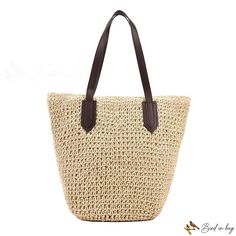 Bird in Bag - Fashion large capacity straw bag bag new shoulder casual bucket bag simple beach vacation straw bag Large Capacity Jute Bucket Bag For Spring, Spring Large Capacity Jute Bucket Bag, Casual Paper Straw Tote Shoulder Bag, Trendy Bucket-shaped Beach Bag For Shopping, Casual Tote Shoulder Bag In Paper Straw, Eco-friendly Bucket Bag For Summer, Casual Jute Bucket Bag For Spring, Eco-friendly Summer Bucket Bag, Casual Spring Jute Bucket Bag