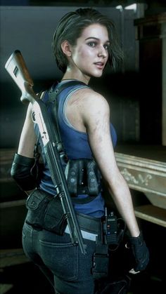 Jill Valentine Original Outfit, Resdint Evil, Resident Evil Wallpapers, Evil Wallpapers, Valentine Resident Evil, Evil Character, Resident Evil 3 Remake, Bio Hazard, Resident Evil Girl