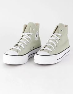 CONVERSE Chuck Taylor All Star Lift Womens High Top Platform Shoes - SAGE | Tillys Cute Converse Shoes, Mode Converse, Cute Converse, Womens High Top Shoes, Shoes For School, Chuck Taylor All Star Lift, Dr Shoes, Preppy Shoes, Pretty Shoes Sneakers