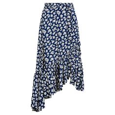 Polo Ralph Lauren Floral Wrap Skirt Navy midi skirt detailed with white floral prints. Featuring high-low design with ruffled hem. High waisted style with matching self-tie belt. Rrp £264 Size – 4US Condition – Very Good Composition – 100% Viscose High Low Wrap Skirt, Navy Midi Skirt, Dark Grey Skirt, Low Rise Skirt, Navy Mini Skirt, Floral Wrap Skirt, Wool Mini Skirt, Modesty Fashion, High Waist Fashion