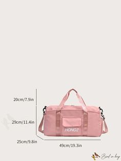 BirdinBag - Stylish Pink Travel Bag with Shoe Storage: Waterproof, Multi-pocket, Large Capacity, Ideal for Sports and Travel Sporty Shoulder Bag With Pockets In Backpack Style, Sporty Shoulder Bag Backpack With Pockets, Casual Large Capacity Shoulder Bag For Sports, Sporty Shoulder Backpack With Pockets, Casual Solid Color Gym Bag With Large Capacity, Casual Travel Shoulder Bag With Water Bottle Pocket, Casual Sports Gym Bag In Solid Color, Sporty School Shoulder Bag With Pockets, Casual Gym Bag For Sports