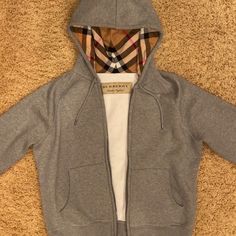 Mens Burberry Zip-Up Hoodie Burberry Zip Up Hoodie, Burberry Hoodie, Burberry Jacket, Hoodie Outfit, Zip Up Hoodie, Zip Up, Size Tag, Hoodies Men, Burberry