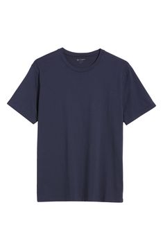 Classic, comfortable and easy to wear, this staple T-shirt looks great on its own and makes an ideal layer when the weather cools. Crewneck Short sleeves 96% cotton, 4% spandex Machine wash, tumble dry Imported Blue Cotton T-shirt For Layering, Basic Relaxed Fit Pima Cotton T-shirt, Pima Cotton Crew Neck T-shirt, Casual Blue T-shirt For Layering, Casual Relaxed Fit T-shirt For Layering, Simple Short Sleeve T-shirt For Layering, Solid Color Pima Cotton T-shirt For Everyday, Solid Pima Cotton T-shirt For Everyday, Everyday Pima Cotton T-shirt