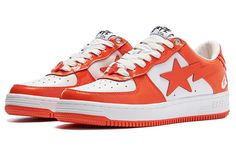 1I70-191-002-ORANGE Shuffles Ideas, Bape Shoes, Bape Sta, Ape Bape, Bathing Ape, Orange Leather, A Bathing Ape, Patent Leather, Birthday Cake