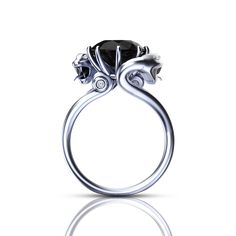 'Viper' 2.20ct Sterling Silver Snake Ring Silver Snake Ring, Snake Ring Silver, Snake Ring, Dress Rings, Black Rhodium, Metal Rings, Blue Sapphire, Sapphire, Silver Rings