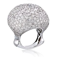 Prepare to be mesmerized by the sheer brilliance of our 18K White Gold 25 Carats Dome Diamond Cluster Ring. As you slip this exquisite piece onto your finger, you'll be adorned with a million icy white diamonds that will create a dazzling display of light. The entire top of this ring is encrusted with genuine round cut diamonds, totaling an astonishing 25 carats.Imagine the radiance of each diamond, with their pristine G-H color and impeccable VS-SI clarity. These diamonds have been carefully se Diamond Birthstone, Twenty Four, Dome Ring, Domed Ring, Diamond Cluster Ring, Diamond Design, Diamond Cluster, White Diamonds, Cluster Ring