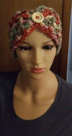 Trendy Headband Turban, Trendy Headband-style Turban, Adjustable Winter Turban, Multicolor One Size Headband Hat, Multicolor Turban With Matching Headband, Adjustable Beanie Turban For Winter, Handmade Yarn Headband, Handmade Adjustable Turban Headband, Handmade Multicolor One Size Headwrap