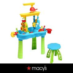 a toy table and stool with toys in it for sale on macy's com