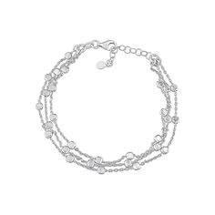 Add the perfect finishing touch to any ensemble with this Stella Grace multistrand chain bracelet. Add the perfect finishing touch to any ensemble with this Stella Grace multistrand chain bracelet.Click on this JEWELRY & WATCHES GUIDE to learn about fit, styles, materials and more! Clasp: lobster claw Nickel free Metal: sterling silver Length: 7.5 in. Packaging: black pouch Plating: rhodium, 18k gold flash plated Finish: polished Chain type: link Please note, due to the high value of this item, a signature may be required upon delivery. Size: 7.5". Gender: female. Age Group: adult. Elegant Double Chain Adjustable Bracelet, Adjustable Double Strand Bracelets With Double Chain, Elegant Link Bracelet With Double Chain, Elegant Double Strand Bracelet With Delicate Chain, Elegant Double Strand Jewelry With Extender, Elegant Multi-strand Sterling Silver Bracelets, Elegant Silver Double Chain Bracelet, Silver Link Bracelet With Double Chain, Silver Double Chain Bracelet