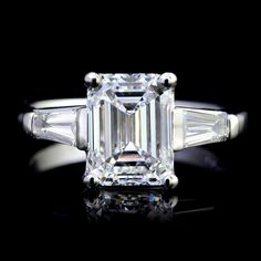 3 Stone Emerald Cut Diamond Ring Simple Wedding Rings Engagement, Small Simple Wedding, Simple Wedding Rings, Small Wedding Rings, Boho Wedding Ring, 3 Stone Diamond Ring, Emerald Cut Diamond Engagement Ring, Wedding Rings Princess Cut, Emerald Cut Diamond Engagement