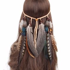 Bohemian Hair Accessories Boho Feather Headband, Wedding Headwear, Bohemian Headband, Hippie Stil, Boho Mode, Fest Outfits, Estilo Hippy, Hippie Hair, Bohemian Mode