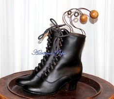 Granny Boots , Regency Boots , Victorian Boots , Edwardian Boots , 1900 style Booties , Custom shoes Victorian Black Boots With Round Toe, Black Victorian Boots With Round Toe, Victorian Black Boots For Formal Occasions, Black Victorian Boots For Formal Occasions, Victorian Boots With Leather Sole For Fall, Victorian Boots With Leather Sole And Round Toe, Victorian Round Toe Boots For Fall, Victorian Style Round Toe Boots For Fall, Quince Shoes