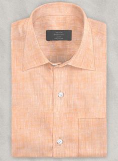 Breathe casual refinement into your day-to-day collection with our European Pale Orange Linen Shirt that surely makes you look stylish. 
 
 Crafted from pure linen, the shirt will enhance your style while taking your overall look to the next level. 
   
 Made according to your measurements for the special you. 
 
 Pamper yourself, get this shirt made exclusively for you now! Formal Linen Relaxed Fit Shirt, Summer Formal Linen Shirt, Formal Short Sleeve Linen Shirt, Formal Short Sleeve Linen Top, Orange Linen Top For Summer, Classic Linen Shirt For Semi-formal Occasions, Casual Linen Shirt For Semi-formal Occasions, Classic Orange Summer Shirt, Classic Semi-formal Linen Shirt