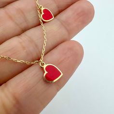 Lovingly-made in Italy, this 14K Yellow Gold Red Hearts 5mm 7" Long Dangle Bracelet will capture your heart! Thank you for visiting our shop!Visit our website DmKJewelry.comAlso Follow us on Instagram https://www.instagram.com/dmkjewelryny/ Heart-shaped Charm Bracelet With Dangling Charms For Valentine's Day, Heart-shaped Jewelry With Dangling Charms For Valentine's Day, Heart-shaped Dangling Charms Jewelry For Valentine's Day, Double Heart Jewelry With Dangling Charms For Gift, Red Heart Bracelet For Anniversary, Red Heart Bracelets For Anniversary, 14k Gold Heart Cut Red Jewelry, Red 14k Gold Heart Cut Jewelry, Red Heart-shaped Anniversary Bracelets